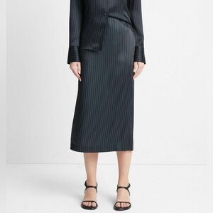 Vince Pinstripe Satin Slip Skirt